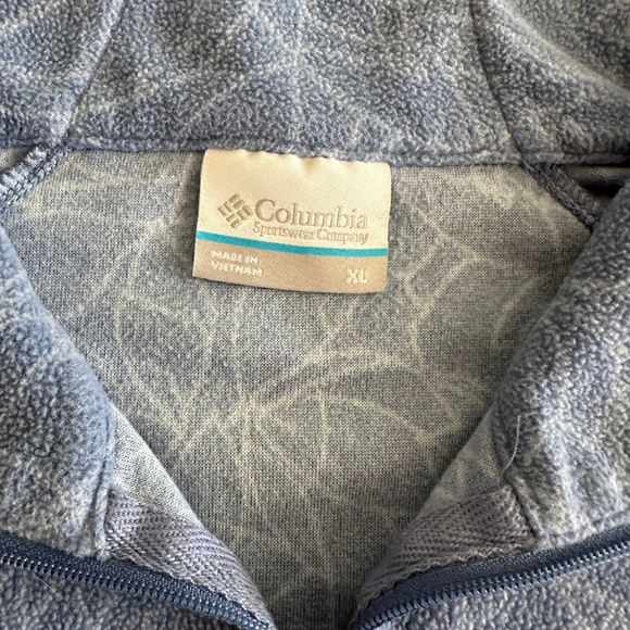 Women's Columbia Blue & White Patterned Fleece 1/4 Zip Sweatshirt XL Outdoor - Picture 2 of 8